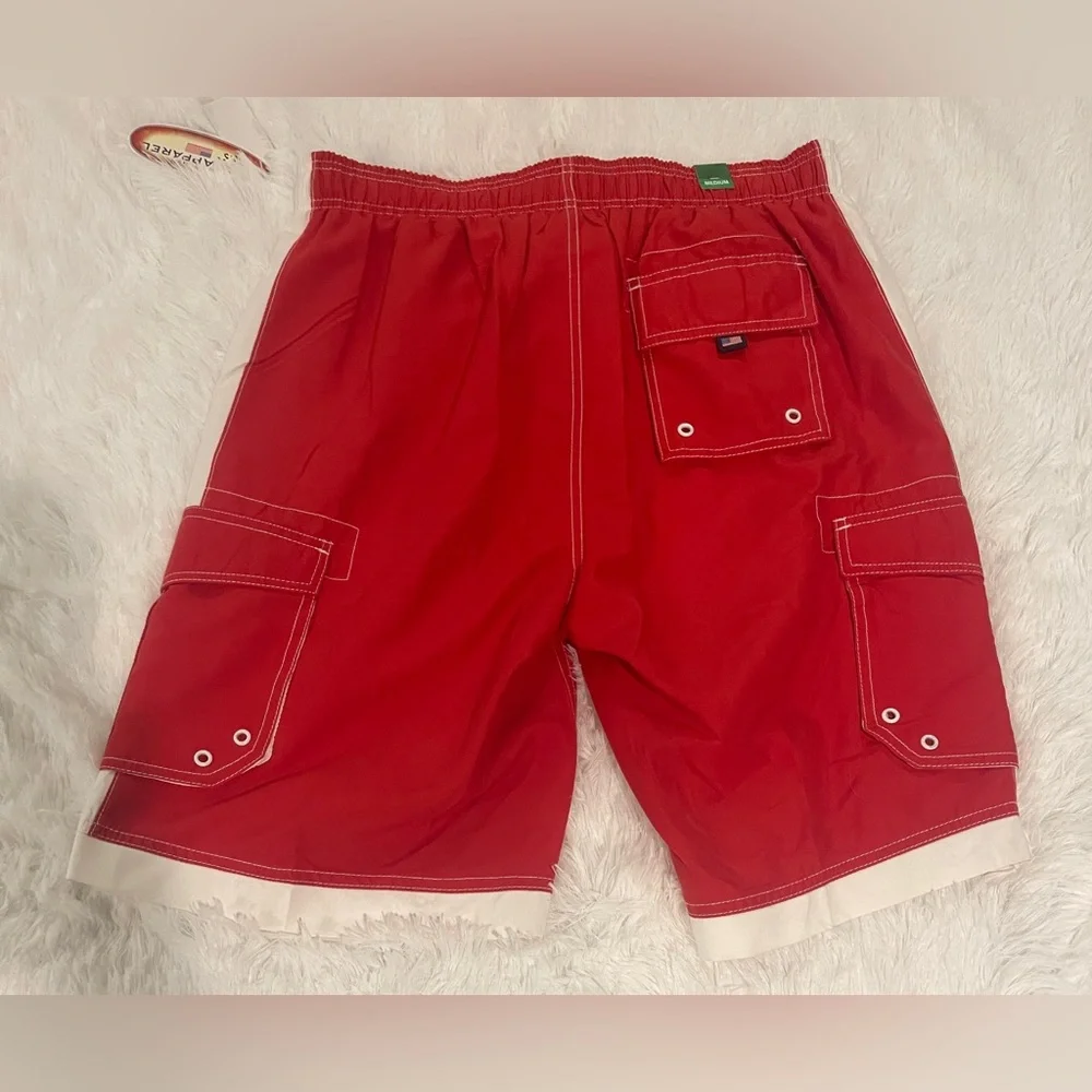 U.S Apparel Red board shorts swim‎ trunks swimsuit size M